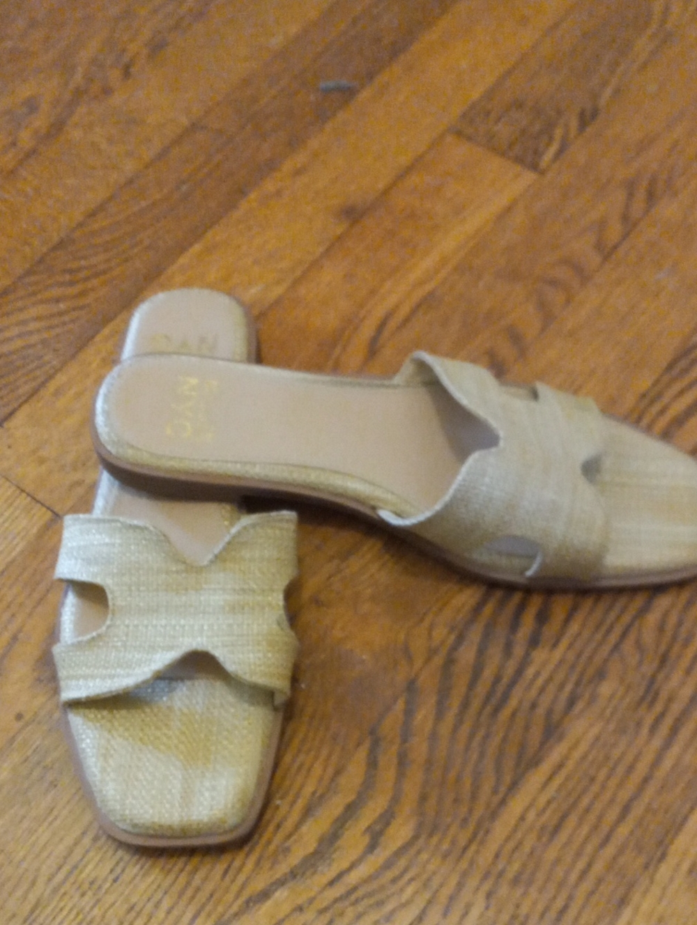Madden NYC Women’s Slide Sandals in Natural Straw - Neutral Beige